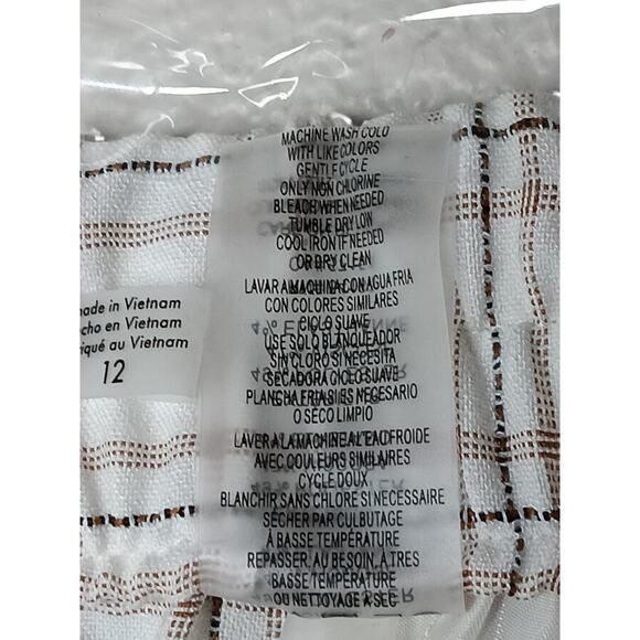 New Tommy Hilfiger Women’s Plaid Ankle Pants Size 12 Beige Check Stretch - Picture 13 of 14